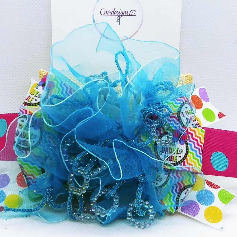 Blue And Polka dot Boutique Bow
